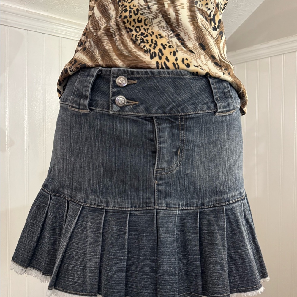 Rampage Denim Skirt in Dark Blue